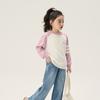 Pudding Haru Suéter de Tricô com Manga Longa para Meninas Cor Contrastante Manga Raglan Suéter de Tricô para Bebê Suéter de Tricô Casual Macio para Meninas