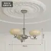 Lámpara de araña de estilo Bauhaus de estilo francés de mediados de siglo para sala de estar, lámpara vintage de madera maciza de caqui, lámpara nórdica para dormitorio principal y comedor.