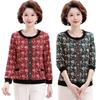 Dropshipping 2025 Novo Estilo Outono Camisetas de Manga Longa para Mães de Meia-Idade e Idosas, Moda Casual e Versátil para Mulheres