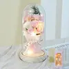Presente de Dia dos Namorados Lanterna Caixa de Presente Flor Eterna Buquê de Flores Secas Flor de Sabão Rosa Flor Eterna Flor Artificial Ornamento de Aniversário