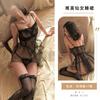 Lencería sexy encaje no liberación tease perspectiva hueco sexy pijama uniforme pequeña tentación pecho cama traje de pasión