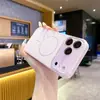 Adecuado para funda de teléfono magnética con ventana grande para Apple 17 Pro Max, funda protectora anti-huellas dactilares de cobertura completa anti-caídas para iPhone 16