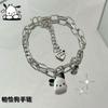 Sanrio lindo Pacha perro Pulsera de campana para novia amigo pareja estudiante pulsera regalo longitud ajustable