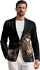 Comercio Exterior Transfronterizo Chaqueta de Traje para Hombre Casual de Negocios Traje Ajustado Manga Larga Chaqueta de un Solo Botón Abrigo Fiesta Boda