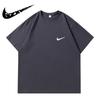 Ropa de Hombre Transfronteriza Verano Nuevo Manga Caída de Alta Calidad Camiseta de Algodón Puro para Hombre Suelta de Marca de Moda Color Sólido Camiseta Deportiva Corta para Mujer