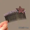 Peine de Inserción Inversa Estilo Coreano para Niños Clip para el Cabello con Pedrería de Lujo Ligero Estrella de Cinco Puntas Herramienta para Ordenar el Flequillo Suelto Pasador Accesorios para la Cabeza de Mujer