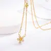Super Hada, Dulce y Suave Cadena para Clavícula de Flor Pequeña Incrustada de Diamantes, Diseño de Nicho, Collar Pequeño Fresco, Regalo para Mejor Amiga y Novia