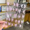 Adesivo líquido de borboleta vazada para nail art, patch de unha em relevo aurora a laser, rede de joias, adesivo aquarela explosão
