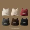 Gorro de Orejas de Gato Circunferencia de Cabeza Grande para Mujer Invierno Estilo Coreano Protección para los Oídos Gorro de Lana Hace que la Cara se Vea Más Pequeña 2026 Nuevo Gorro de Punto Versátil