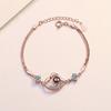 El recuerdo del amor en el corazón de la niña tiembla con 100 idiomas Te amo pulsera de proyección en forma de corazón pulsera