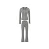 Conjunto de Sudadera con Capucha y Chaqueta de Manga Larga Ajustado Corto para Chica Caliente con Pantalones Casuales de Cintura Alta que Cubren la Cadera y Ligeramente Acampanados para Mujer