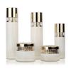 Conjunto de garrafas de vidro de fundo grosso redondo reto bomba de pressão creme de água essência creme sub-engarrafado materiais de embalagem cosméticos