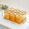 Tarro cuadrado de almacenamiento de lujo, botella de almacenamiento, tarro sellado para granos y cereales, tarro de plástico para alimentos, caja de almacenamiento de snacks para cocina