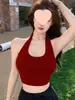 Chaleco de Cuello Dulce y Picante Sexy Estilo Francés Camiseta con Espalda Descubierta Top Corto para Ombligo Ropa Interior para Mujer