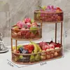Bandeja de frutas criativa, cesta de frutas para sala de estar, expositor de lanches e frutas secas para mesa, mesa de centro, mesa de jantar, prateleira de armazenamento multicamadas