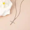 Comercio Exterior Venta Caliente Moda de Nicho Personalidad Cadena de Collar Cruzada Sensación de Alto Temperamento Lujo Ligero Colgante de Diamante Estrella