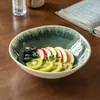 Tigela de Ramen, Louça de Cerâmica de Alta Qualidade, Tigela Redonda Grande para Venda no Atacado Pronta para Envio, Tigela Grande Redonda para Salada Comercial de Restaurante Hotel