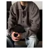 Cardigan de Tricô com Botões Outono Masculino Tendência Simples Estilo Coreano Versátil Solto Retro Sensação Relaxada Manga Longa Roupa Exterior