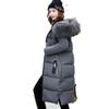 2023 nuevo comercio exterior acolchado de algodón versión coreana de mujer chaqueta larga acolchada con cuello de piel de mujer engrosada talla grande abrigo de algodón venta al por mayor de fábrica