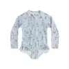 Maiô fofo para meninas, roupa de banho infantil estilo floral, manga longa, anticloro, protetor solar