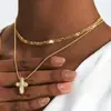 Amazon Colar Cruz Bolha Bonito Moda Ouro Empilhável Camadas Ornamento Colar Presente de Aniversário Mulheres
