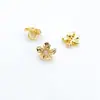 Banhado a Ouro 18K14K Forte Retenção de Cor Flor de Zircônia Branca Espaçador Contas Fio Colar de Pérolas Pulseira Contas Soltas Acessórios para Joias DIY
