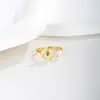 Anel Aberto Ajustável Flor de Pérola Natural Francesa Anel de Temperamento Anel de Dedo Indicador de Luxo Leve Nicho Feminino