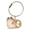 Llavero Adorno para Guardar Pelo de Mascota Llavero Creativo Gato Estuche Transparente Colgante Encanto Caja de Colección de Bolas de Pelo