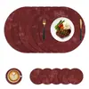 Mantel individual de PU transfronterizo, mantel para mesa redonda, impermeable, lavable, resistente al calor, adecuado para interior y exterior, mantel aislante para mesa de comedor de cocina en casa