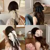 Pinza de pelo con forma de lazo floral para coleta, estilo francés, para mujer, elegante y exquisita, pinza de tiburón de agarre medio para la parte trasera de la cabeza, accesorio para el cabello