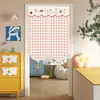Cortina de Tela Color Crema para Puerta, Instalación sin Taladro, Cortina Divisoria para Cocina y Baño, Media Cortina para Dormitorio, Cortina Divisoria de Media Longitud para el Hogar