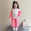 Conjunto Infantil Primavera e Outono 2026: Conjunto de Laços Fofo com Tema de Gato, Conjunto Esportivo Colorido da Moda em Duas Peças para Meninas e Bebês