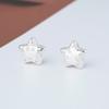 Plata de Ley S925 Mano de Obra Fina Brillantes Abalorios Espaciadores de Estrella de Cinco Puntas Incrustados con Diamantes Accesorios de Estrella de Plata Accesorios para Pulseras de Cristal con Cuentas DIY
