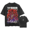 Camiseta Lavada Talla Europea Transfronteriza Streetwear Harajuku Anime Naruto