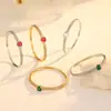 Pulsera Personalizada Exquisita de Diamantes Completos y Aguamarina para Mujer, Pulsera de Zirconio Cuadrado de Corindón Rojo de Lujo Ligero Regalo Joyería Hecha a Mano Fábrica Zhongxing