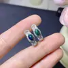 Aretes de ópalo negro natural de colores llenos de color fuego piedra principal grande 4 * 6 mm plata de ley 925 incrustación de precisión