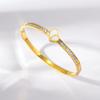 Pulsera de Acero Titanio, Pulsera de Diamantes con Corazón Calado, de Alta Gama, Personalizada, Versátil y que No se Desvanece para Niñas