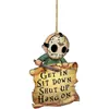 Colgante de Acrílico para el Interior del Coche con Personaje de Terror de Halloween, Colgante para Decoración de Árbol de Halloween, Decoración para el Hogar