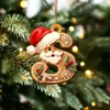 Nuevo Colgante Plano de Acrílico con Letra de Jengibre de Santa Claus Adornos para Árbol de Navidad Adornos Festivos