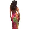 Ropa de Mujer Europea y Americana Otoño 2026 Nueva Moda Estampado Sexy Estilo Vacacional Delgado Espalda Descubierta con Tirantes Vestido
