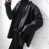 Camisa de Cuero PU Otoñal para Hombre Holgada Estilo Coreano Moderna Versátil Estudiante Duffy Atractivo Callejera Europea y Americana Camisa Chaqueta de Manga Larga