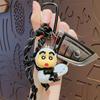 Llavero con forma de crayón de dibujos animados auténtico, con diseño de Shin, para bolso, muñeca, colgante para pareja, llavero de coche, regalo colgante