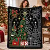 Manta de Graffiti Navideña de Venta Caliente Transfronteriza Manta con Pintura de Papá Noel Manta de Doble Capa Engrosada de Franela y Forro Polar DIY