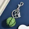 Llavero de sandía único con incrustaciones de diamantes, colgante de bola de pedrería brillante, exquisita decoración para bolso, accesorio versátil al por mayor