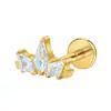 Zeming Jewelry F136 Tornillos para Oreja de Titanio Brillantes Circonita Pequeños Tornillos para Cartílago de Oreja Rosca Interna Piercing de Labio Joyería de Titanio Puro