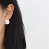 Pendientes Geométricos Asimétricos Estilo Coreano Flor Hoja Escarchada Nicho Elegante Exquisitos Versátiles Lujo Accesible Pendientes de Gama Alta