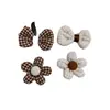 Sombrero para Niños con Flor de Lazo de Tela Beige Accesorios para el Cabello Pinza para el Cabello Gomas para el Cabello Accesorios Set de Regalo Accesorios