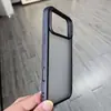Funda para Teléfono Móvil Apple 17Promax Negra Mate con Tacto de Piel Dos en Uno 16Pro Carcasa Dura Funda Protectora Iphone15