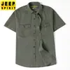 2026 Nueva Camisa de Manga Corta Retro Americana de Trabajo para Hombre, Camisa Casual Holgada de Moda