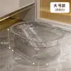 Tina de Lavado Ampliada y Profundizada para Uso Doméstico, Tina de Plástico Transparente con Tabla de Lavar, Tina de Lavado Engrosada y Resistente al Calor